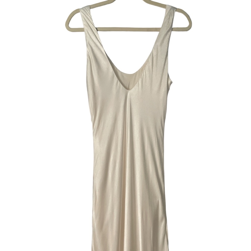 Lulu's Ivory Satin Slip Mermaid Gown - Picture 7 of 16